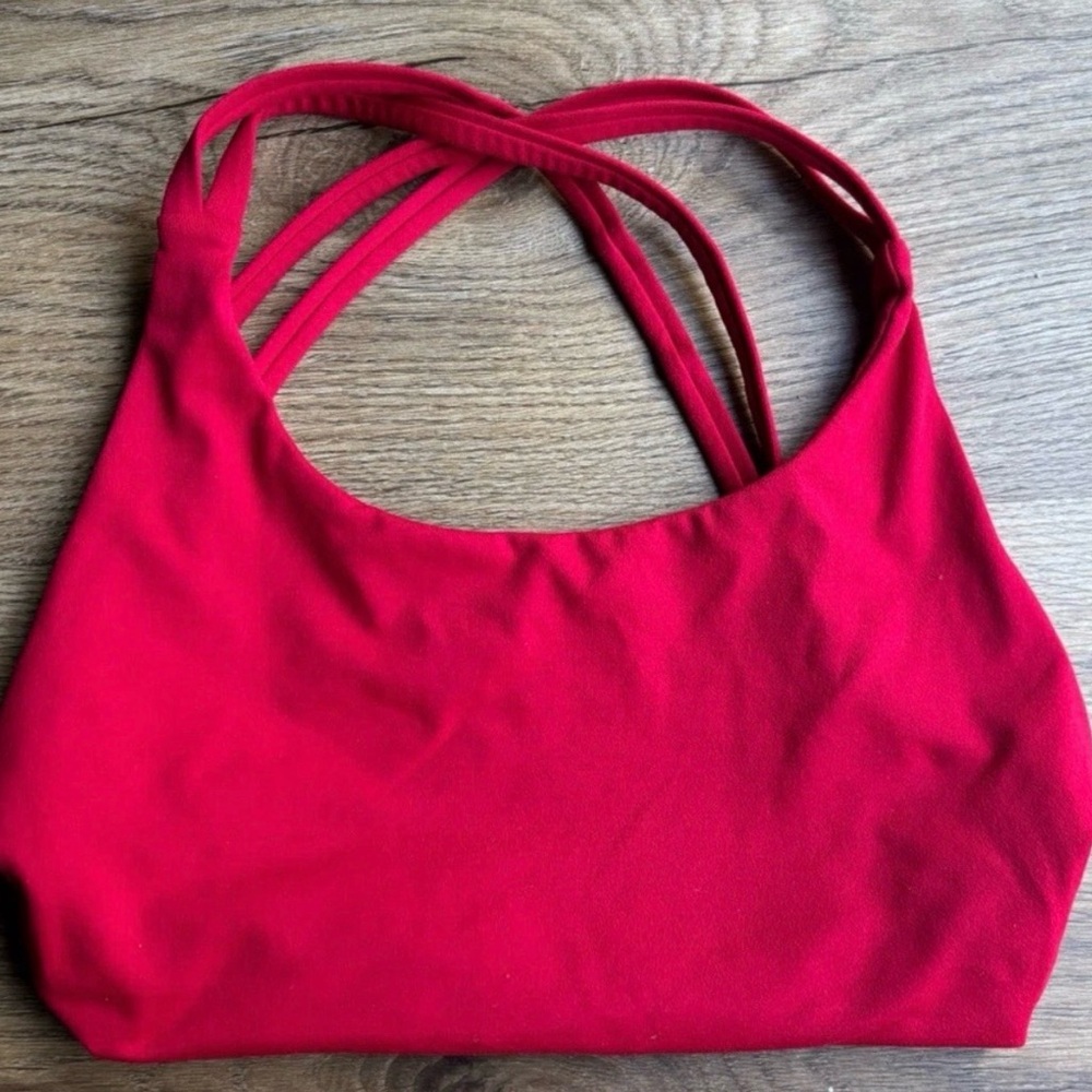 Bombshell Sportswear Red Barbell Backless Bra - Picture 3 of 3